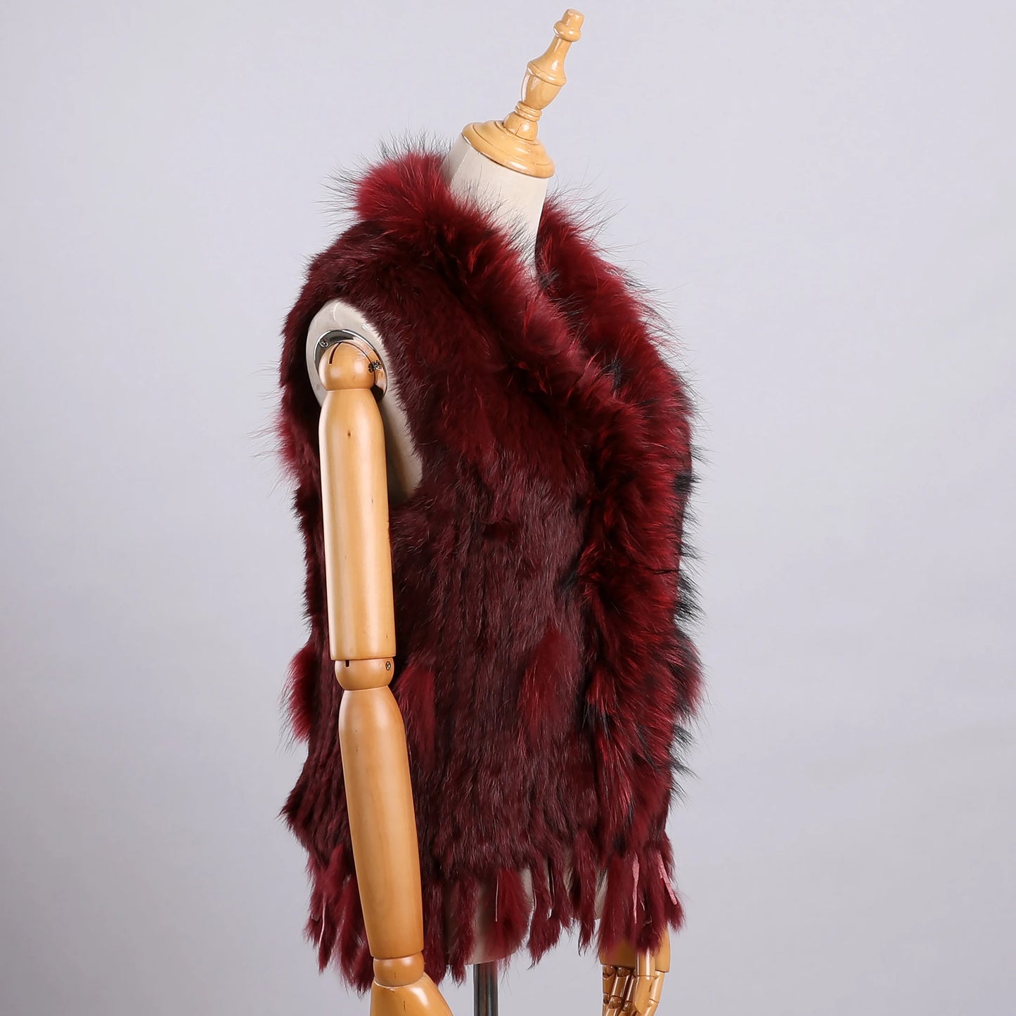 Luxury Women's Genuine Premium Long Hair Rabbit Fur Knit Vest