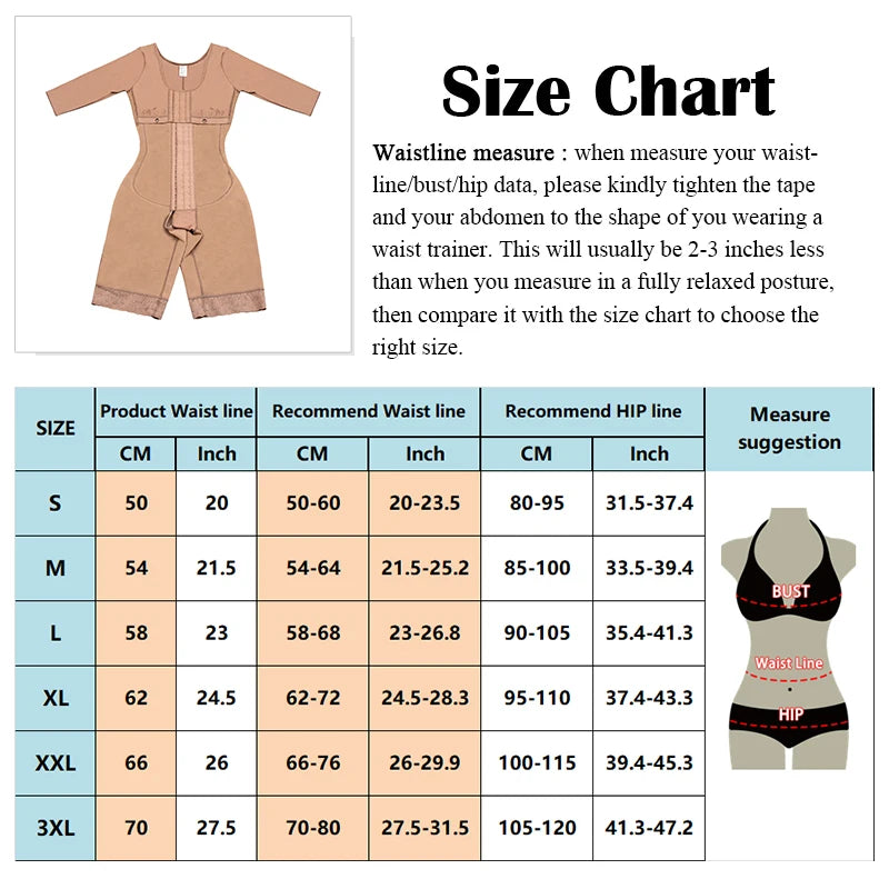 Full Body Colombian Girdles Shaper High Compression