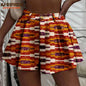 Women's Running Shorts Elastic High Waisted Shorts with Pockets  Short Pants African Ankara Print
