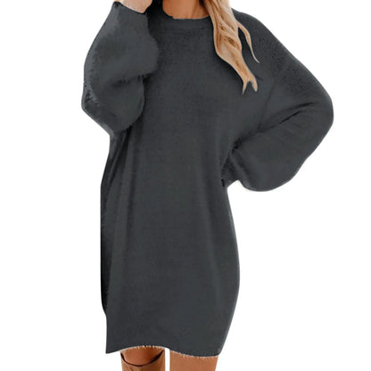 Winter Sweater Knit Crewneck Warm Long Sleeve Casual Sweatshirts Dress