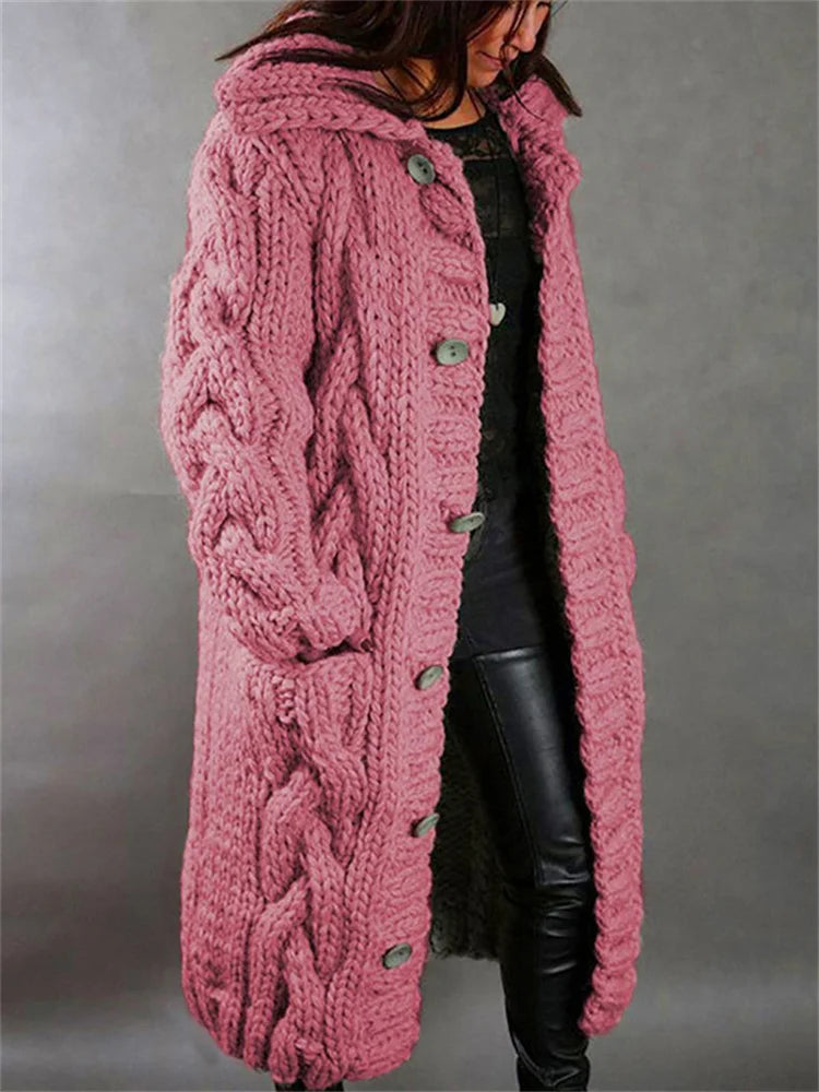 Oversized Cardigan Women Autumn Winter Thick Long Knit Sweater