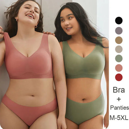 Plus Size Women Bra Sets Panties