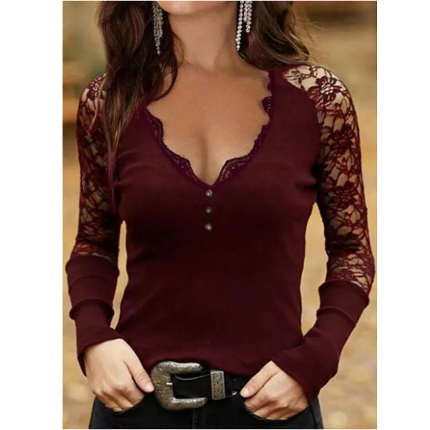 Sexy Slim Lace Blouse