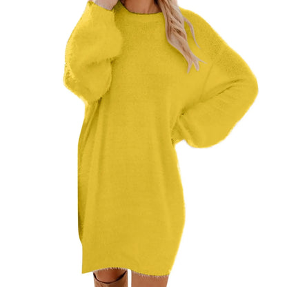 Winter Sweater Knit Crewneck Warm Long Sleeve Casual Sweatshirts Dress