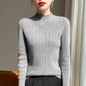 Autumn And Winter  Draw Strip Half Turtleneck Sweater Long Sleeve