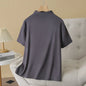 Temperament Half High Neck Solid Color Short Sleeve Tees Plus Size Women's Base T-shirt
