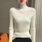 Autumn And Winter  Draw Strip Half Turtleneck Sweater Long Sleeve