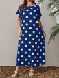 Plus Size Womens Colorful Abstract Print Midi Dress