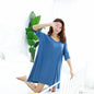 Summer ladies modal night skirt women cotton short-sleeved multi-color plus size loose home skirt sleep wear