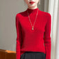Autumn And Winter  Draw Strip Half Turtleneck Sweater Long Sleeve