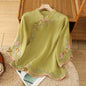 Casual Loose Blouse Shirt Women  Vintage Embroidery Woman Shirt