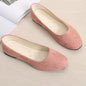 Women Suede Square Flat Heel Shallow Female Shoes Spring Summer  Basic Concise Women Shoes