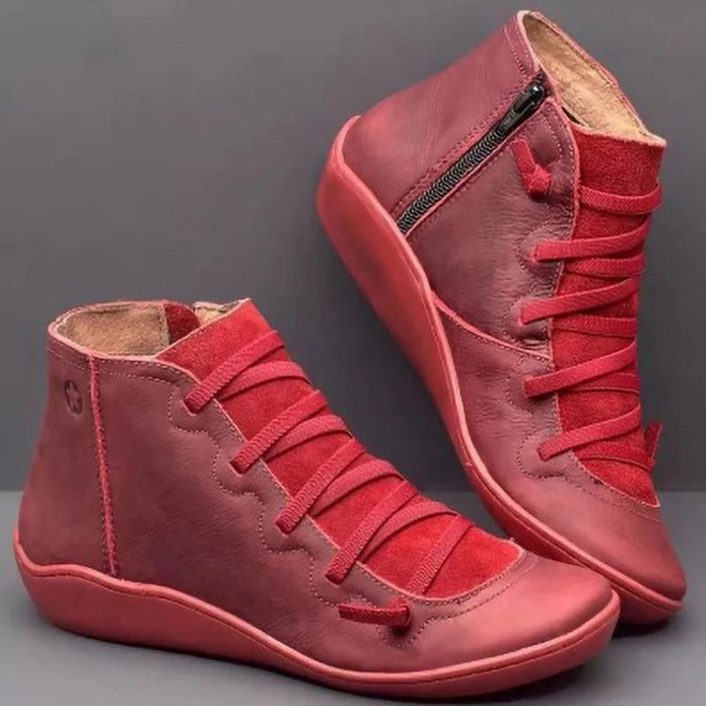 Motorcycle Ankle Boots Flat Bottom Short Boots Unisex