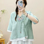 Casual Loose Blouse Shirt Women  Vintage Embroidery Woman Shirt