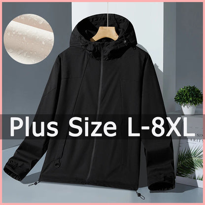Women Plus Size Coat 5XL 6XL 7XL 8XL Waterproof Jacket Outdoor Windbreaker