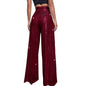 Women Sequin Wide Leg Pants Plus Size