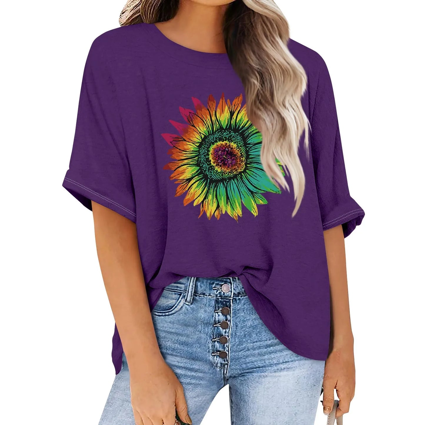 Retro T-Shirt Drop-Shoulder Sleeve Men Women