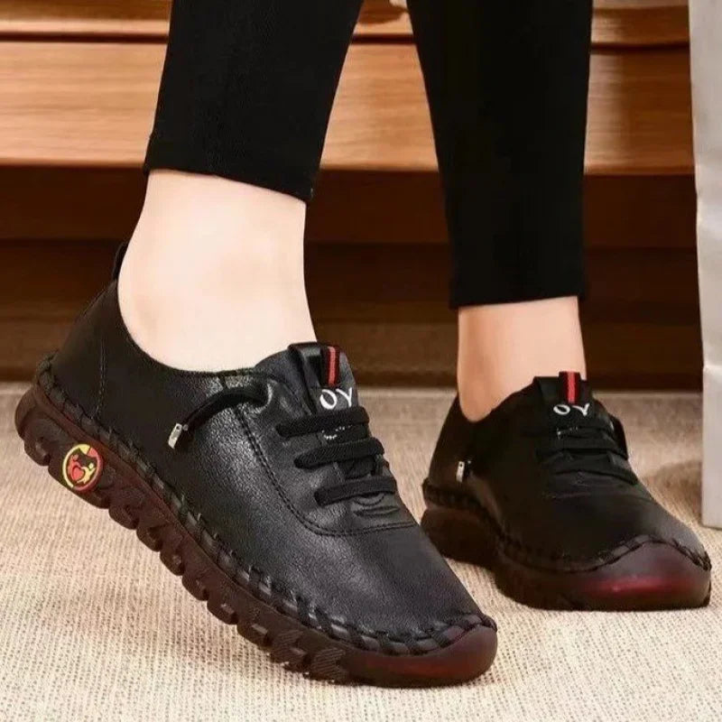 Women Spring and Autumn Hand-stitched Single Shoes Large Size Casual Shoes