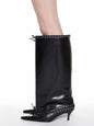 Pointed Strap Design Large Barrel High Heel Fashion Western Cowboy Women's Short Boots