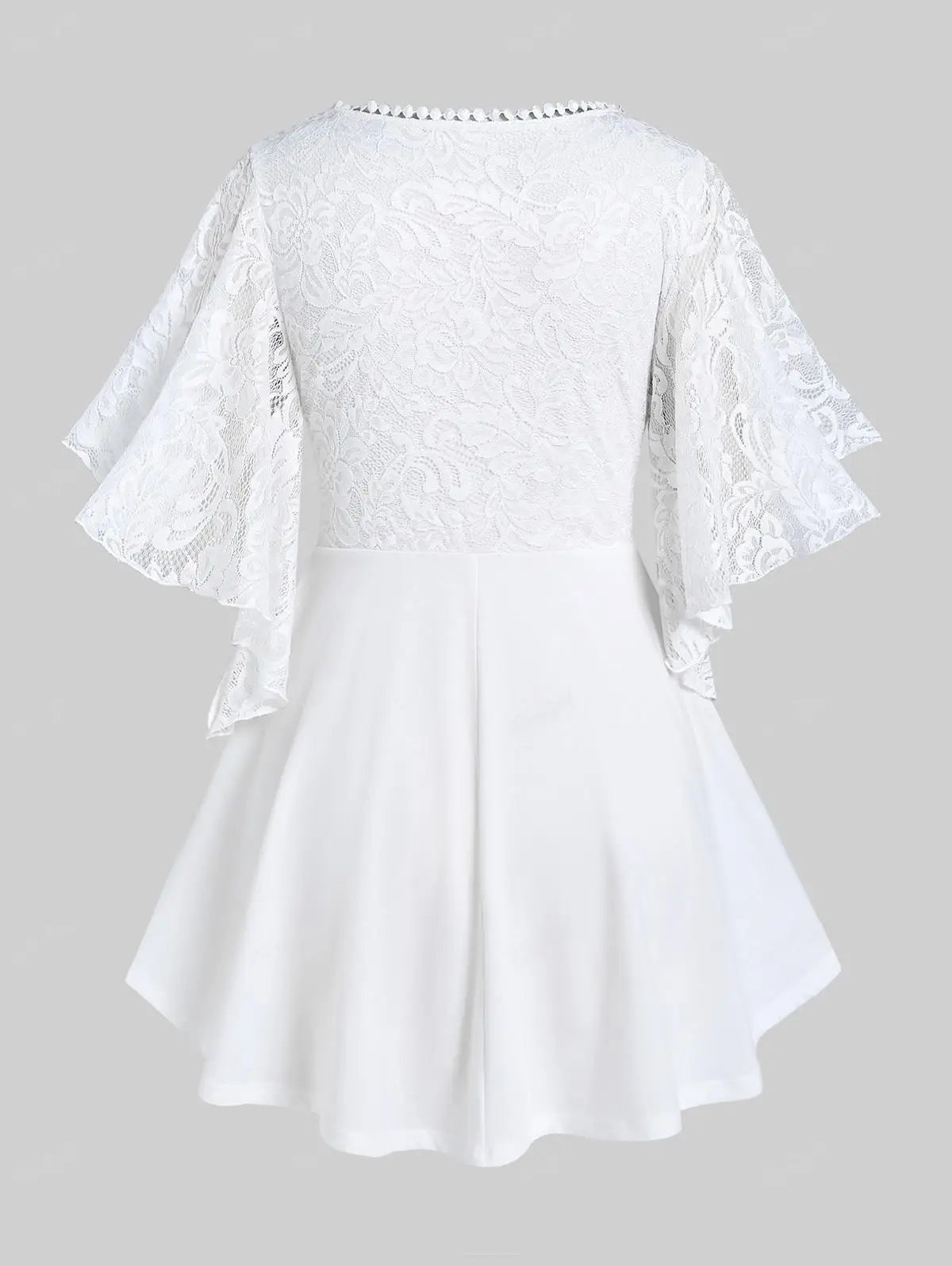 Women's Plus Size Flower Lace T-Shirt Curve Top