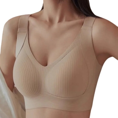 Push-Up Bras For Women Non-wire Under Bra Seamless  Plus Size V-neck Bra Top Lingerie Wide Straps Intimates M-4XL