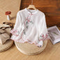 Casual Loose Blouse Shirt Women  Vintage Embroidery Woman Shirt