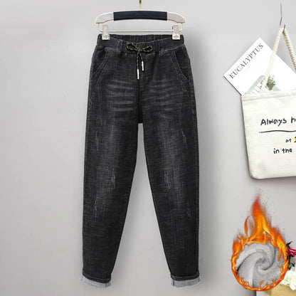 Plus Size jeans for Women Mom Jeans Woman Elastic High Waist Blue Baggy Jeans