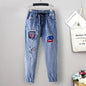Plus Size jeans for Women Mom Jeans Woman Elastic High Waist Blue Baggy Jeans