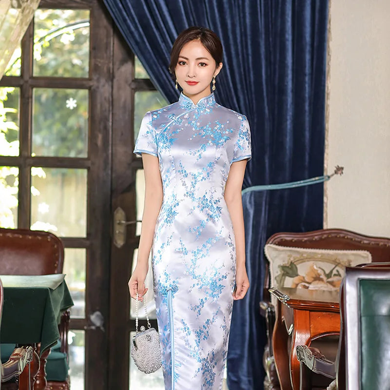 Chinese Style Sexy Women Plus Size  Dress Dragon And Phoenix Long