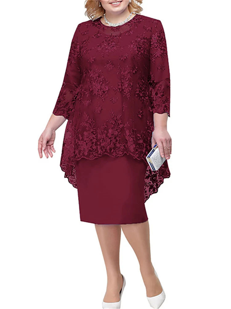 Formal Party Dresses for Ladies From 50 To 60 Years Embroidery Floral Luxury Wedding Guest Church Dresses