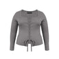 Women Sexy T-shirts  Autumn New Long Sleeve Square Collar