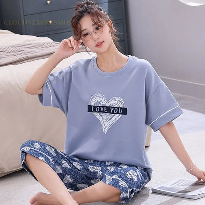 Knitted Cotton Cartoon Pajamas Sets