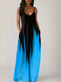 Camisole long dress abstract fashion print temperament street dress