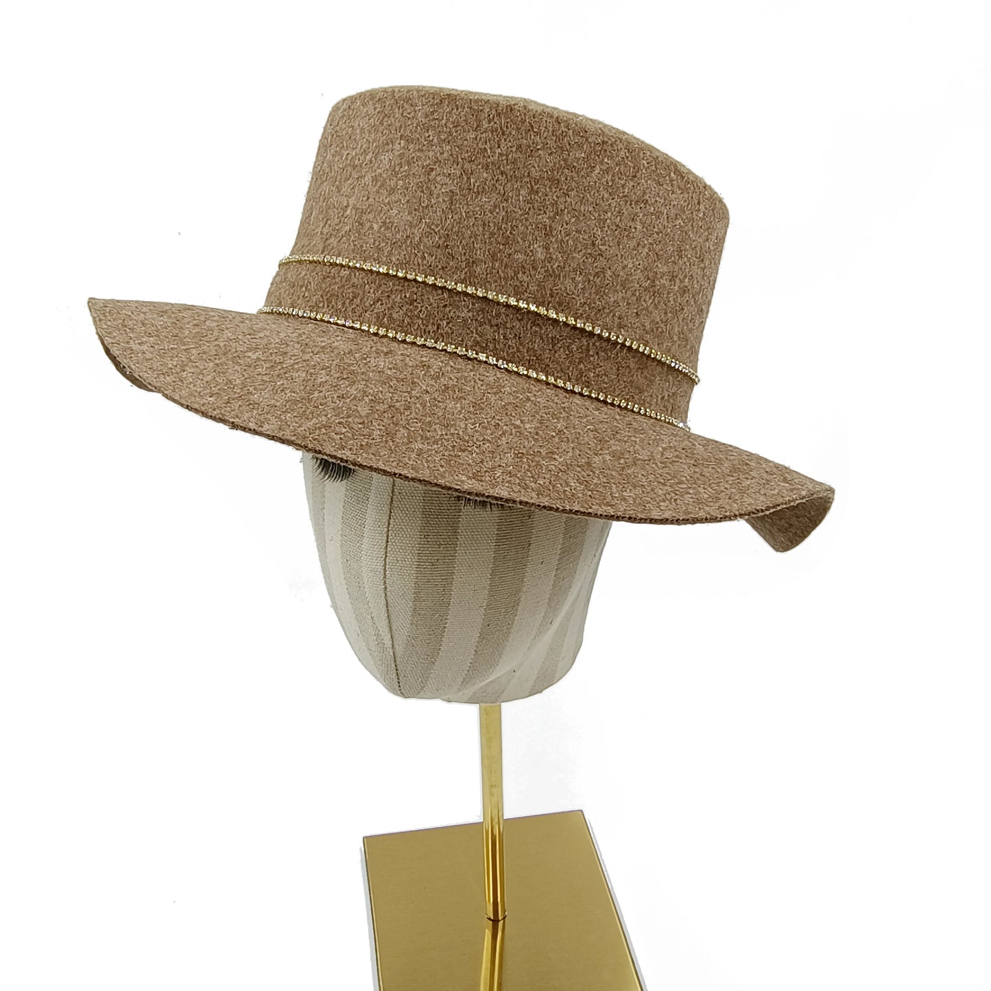 Zipper shallow  fedora hat  woolen hat ladies European punk chain novelty