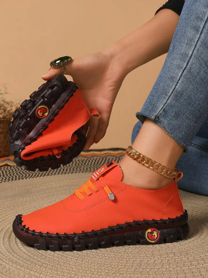 Women Spring and Autumn Hand-stitched Single Shoes Large Size Casual Shoes