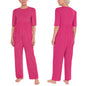 Elderly Special Need Adaptive Jumpsuit Short Sleeve Side Pockets Long Pants  Anti-Strip Unitard