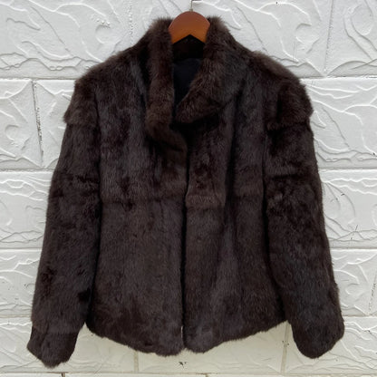 Natural Rabbit Fur Coat Women Winter Jacket Real Leather And Fur
