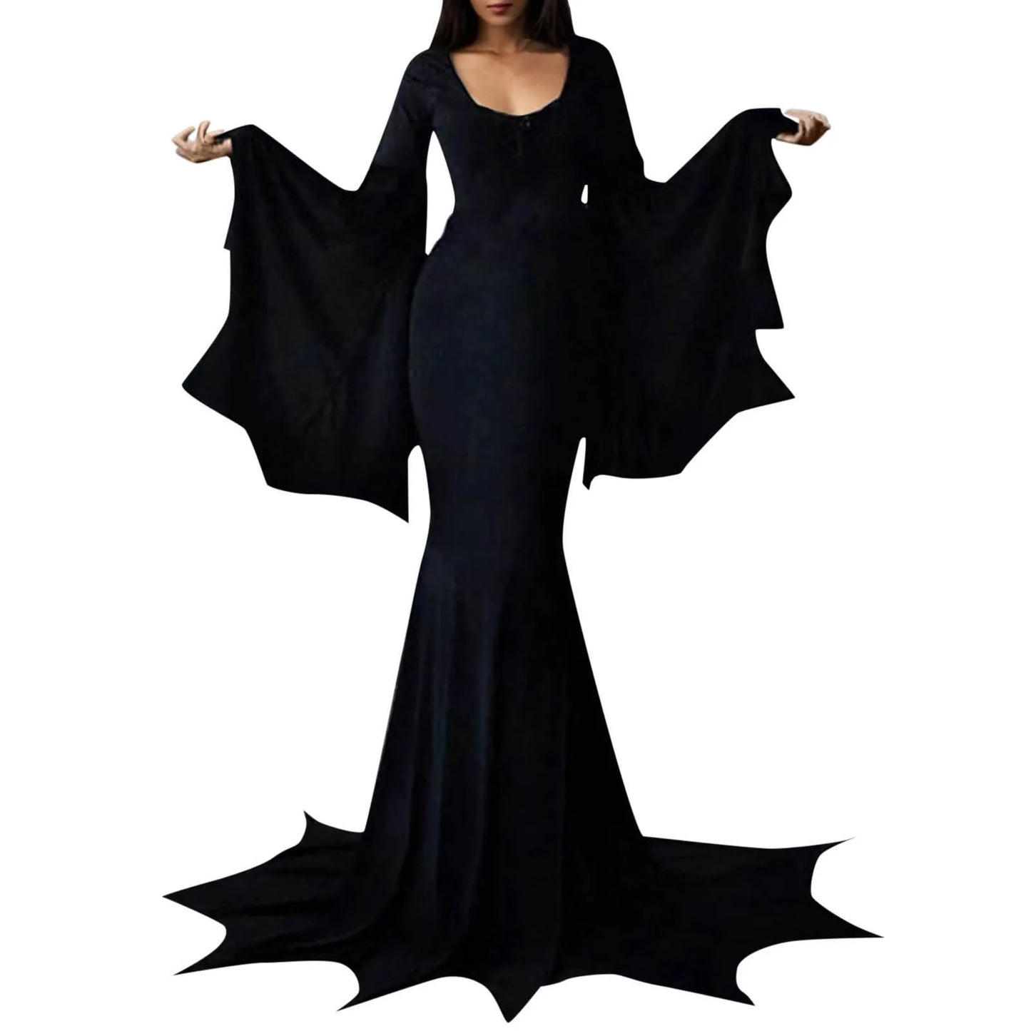 Morticia Addams Dress Women Vampire Bat Dress Costume Adams Family