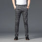 High Quality Plaid Pants Men Classic Business Casual Full Length