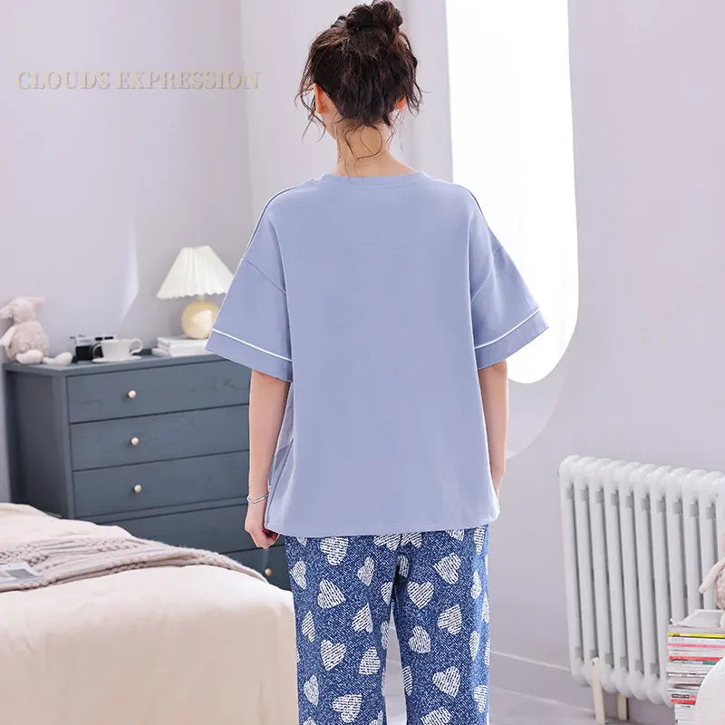 Knitted Cotton Cartoon Pajamas Sets