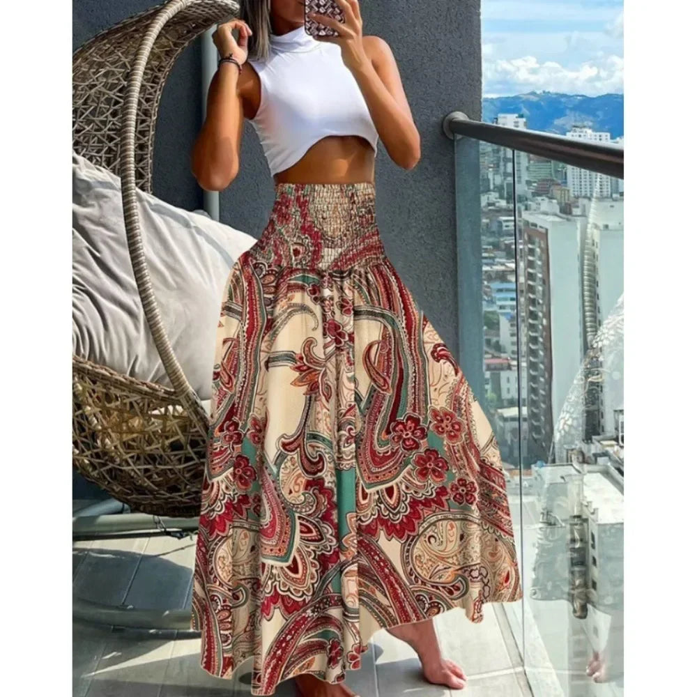 Vintage Casual Fashion Summer Streetwear Long Skirts