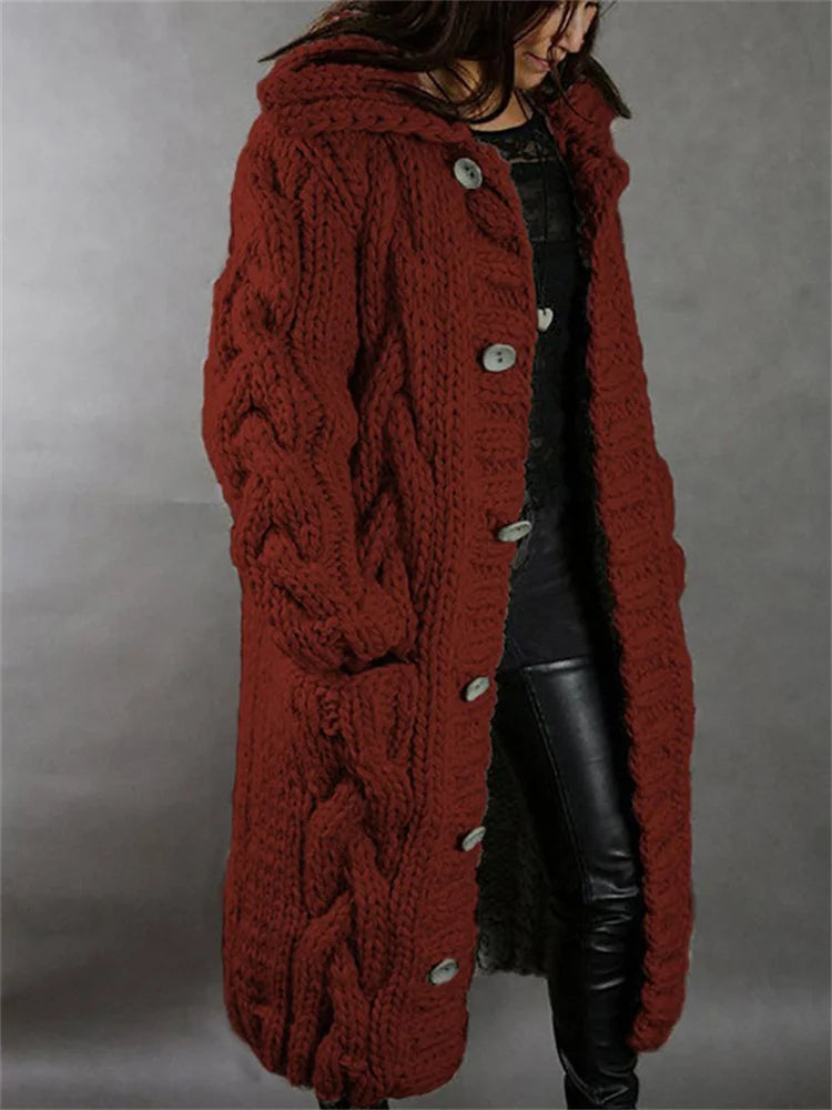 Oversized Cardigan Women Autumn Winter Thick Long Knit Sweater