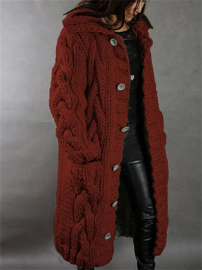 Oversized Cardigan Women Autumn Winter Thick Long Knit Sweater