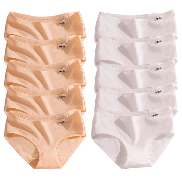 10Pcs/Lot Plus Size Panties for Women Breathable Brief