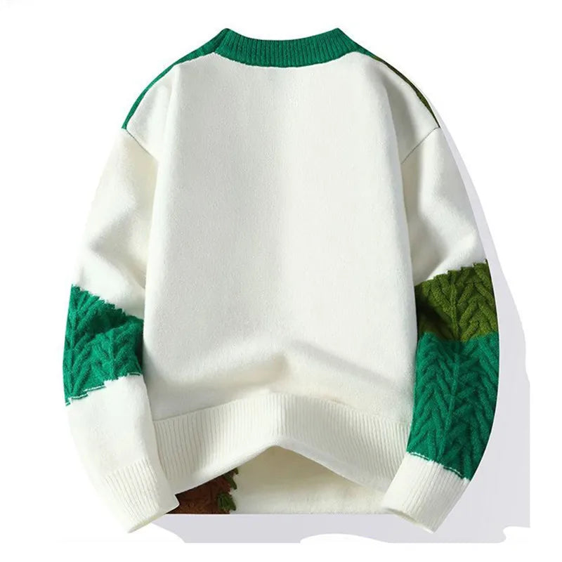Men Patchwork Casual Knit Pullovers