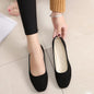 Women Suede Square Flat Heel Shallow Female Shoes Spring Summer  Basic Concise Women Shoes