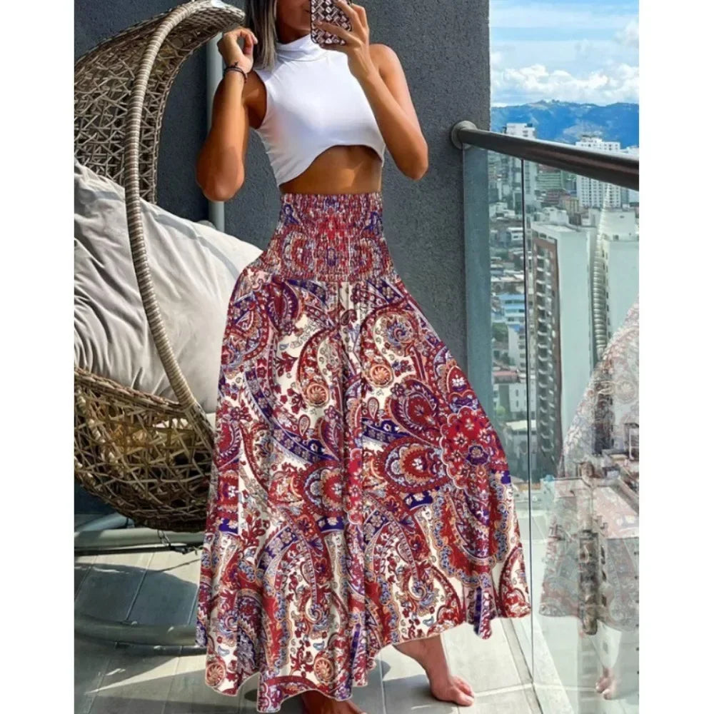 Vintage Casual Fashion Summer Streetwear Long Skirts