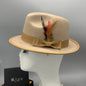 Zipper shallow  fedora hat  woolen hat ladies European punk chain novelty