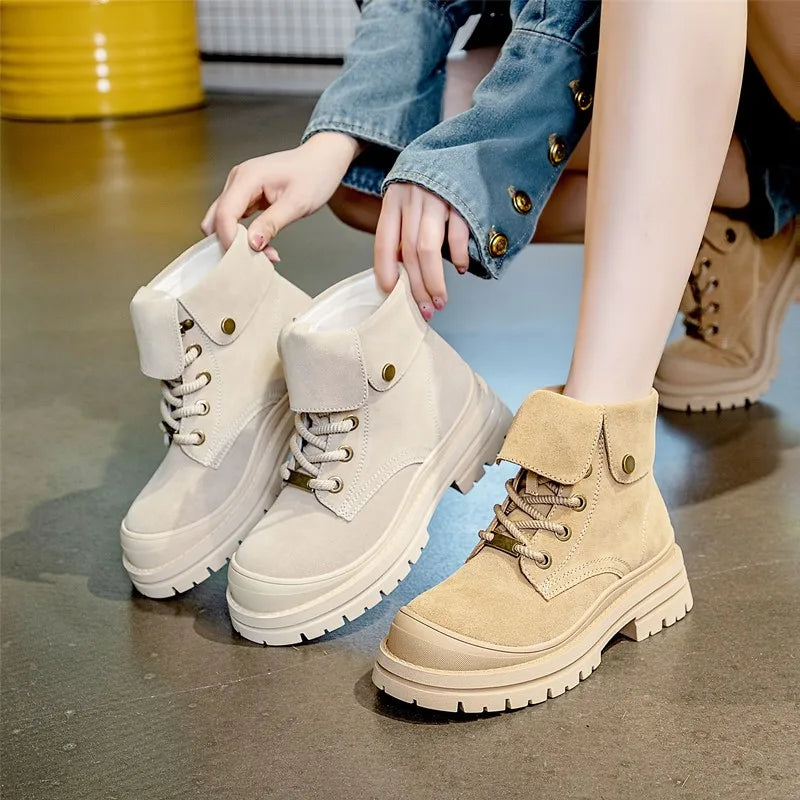 Ankle Boots Women New Suede Outdoor Hiking Boots