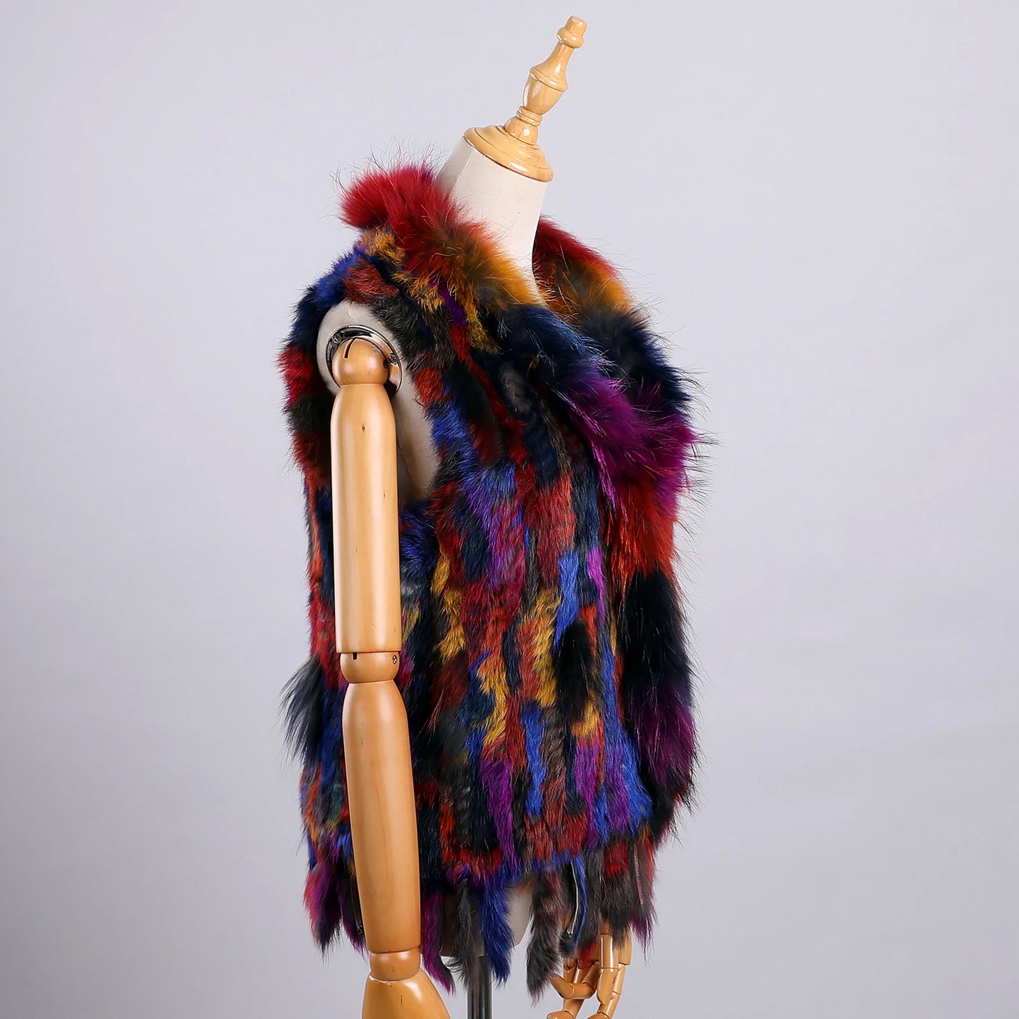 Luxury Women's Genuine Premium Long Hair Rabbit Fur Knit Vest